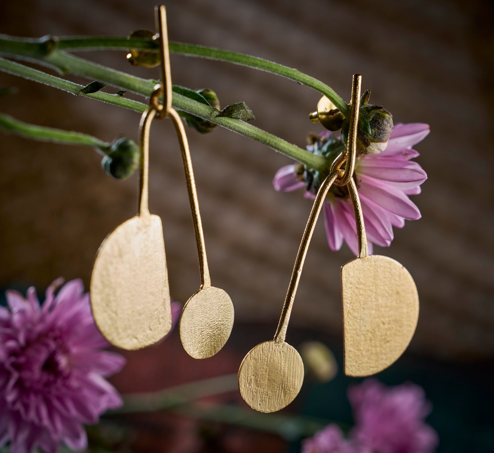Earrings hanging semicircle