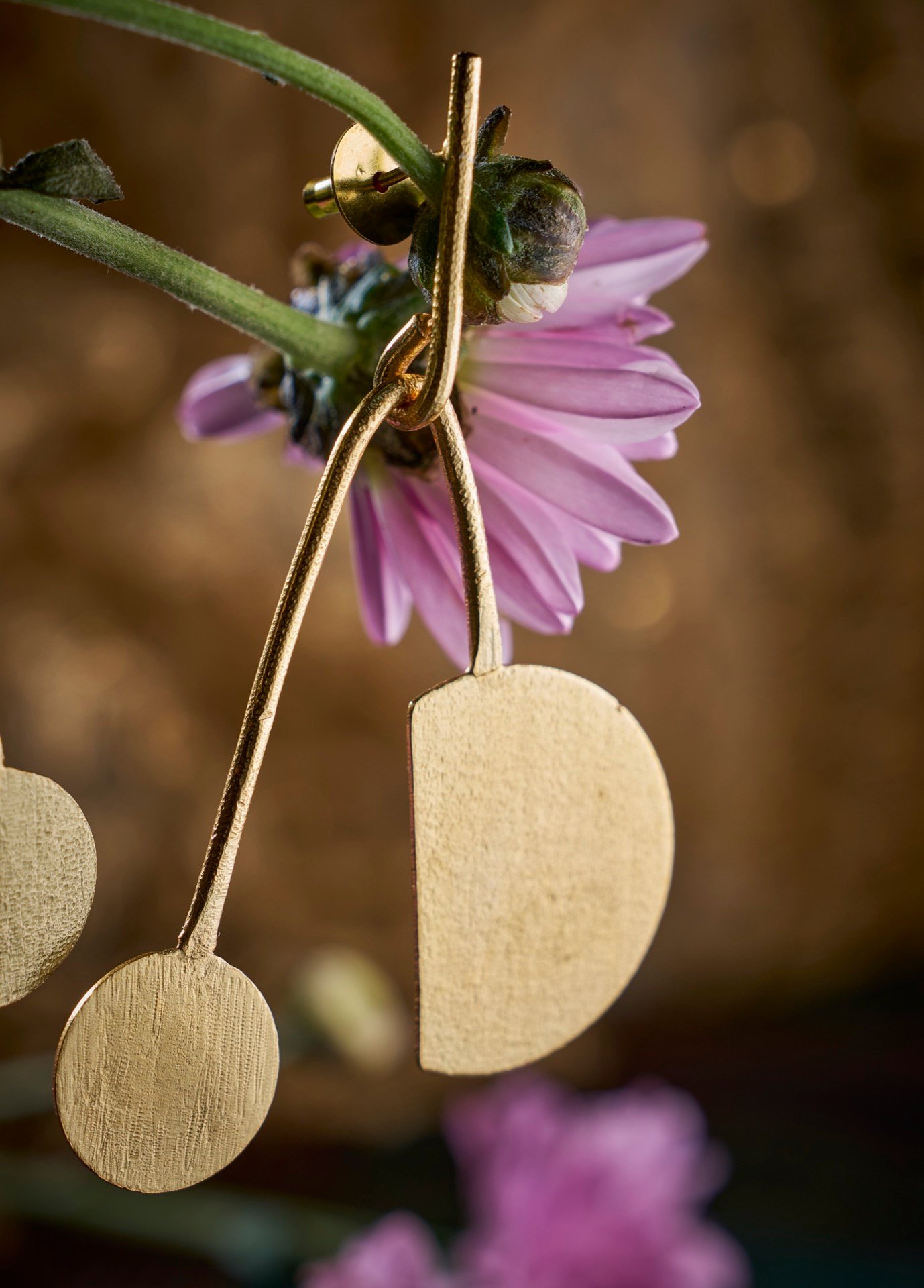 Earrings hanging semicircle