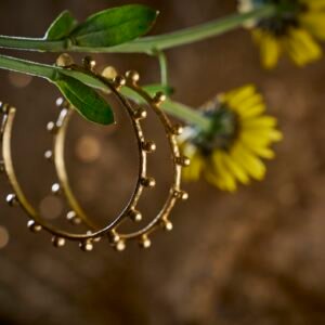 Earrings large studded hoops