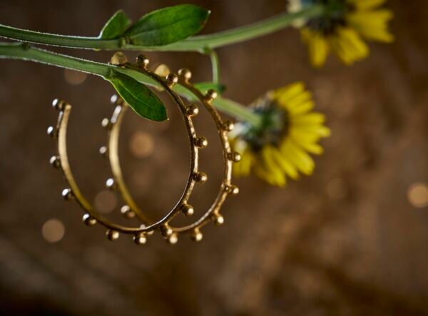 Earrings large studded hoops