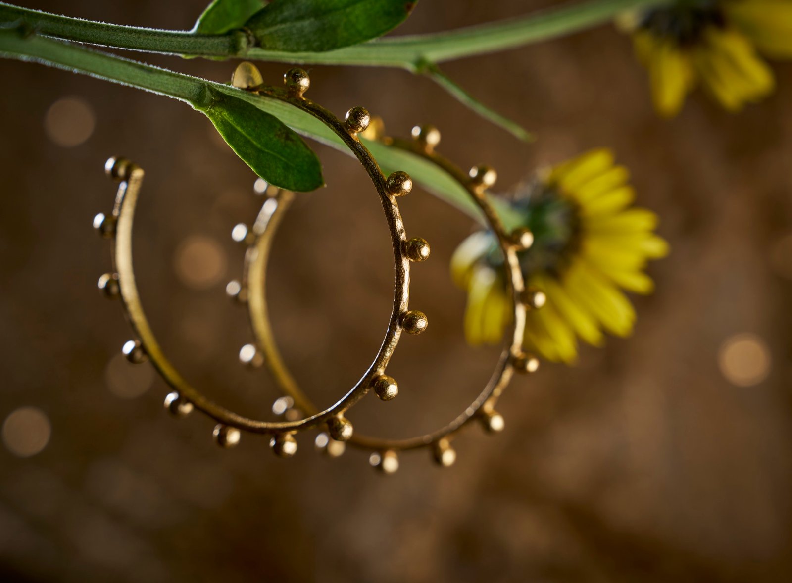 Earrings large studded hoops