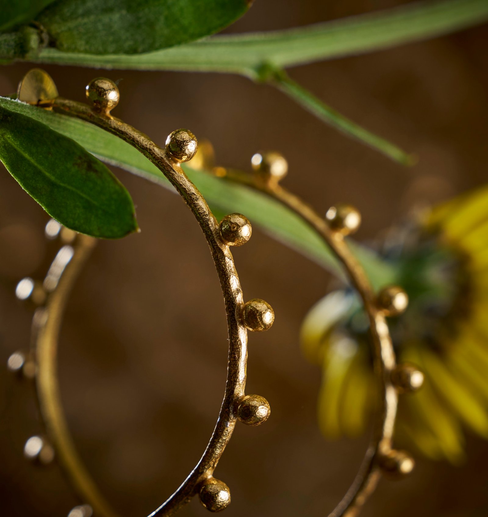 Earrings large studded hoops