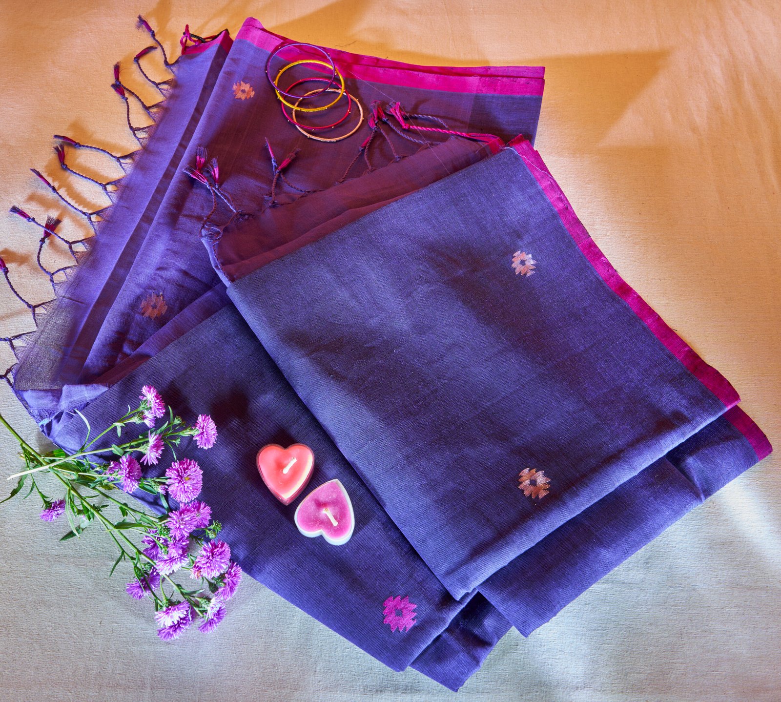 Pure Cotton Navy Blue Ponduru sarees