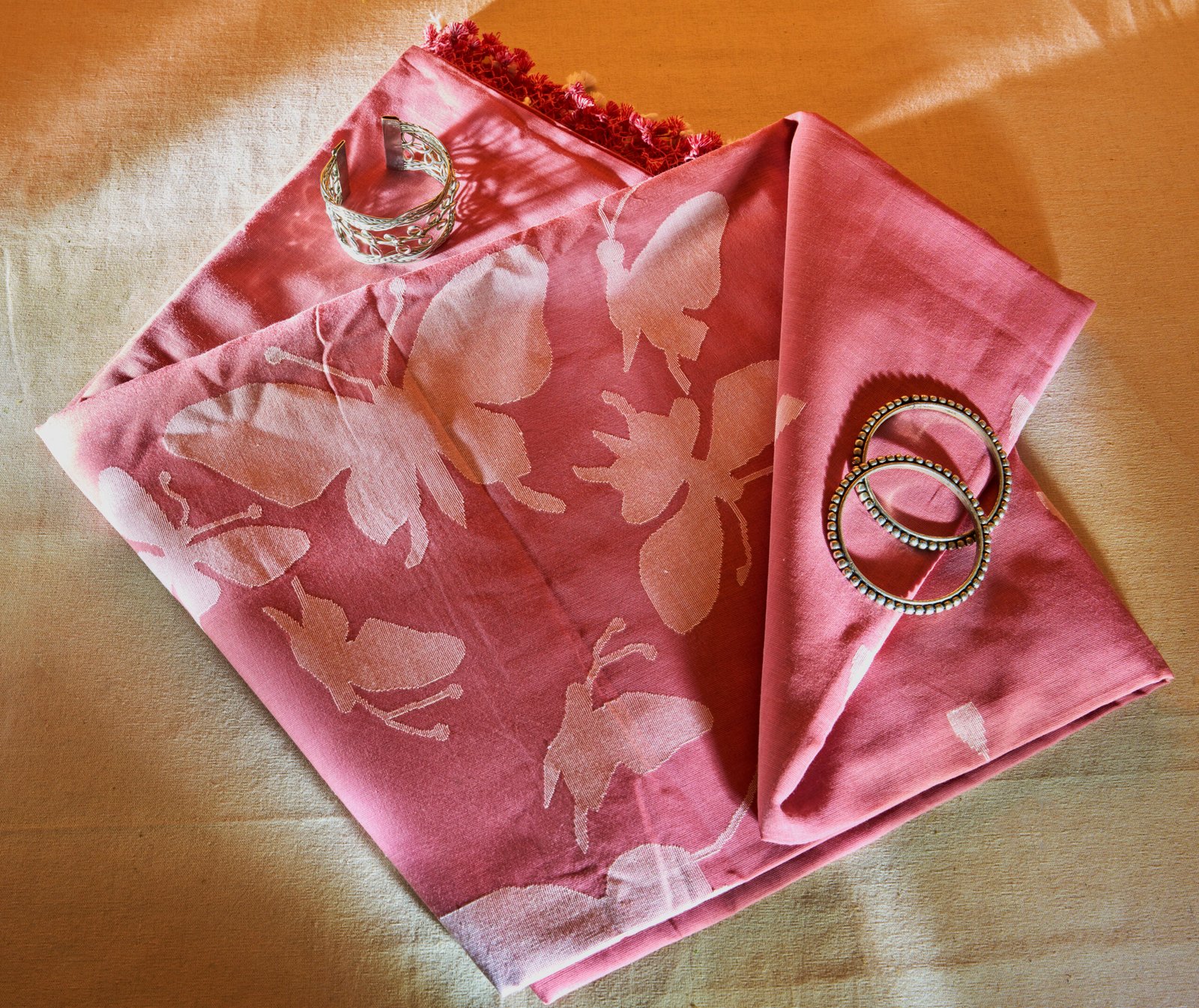 Blush Rose Handloom Cotton Jamdani