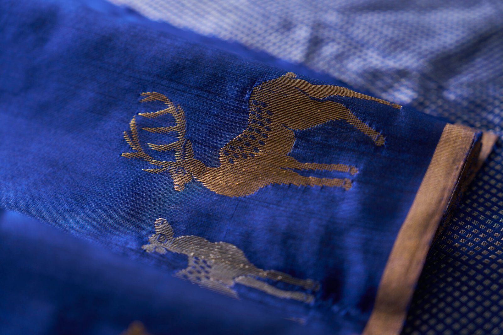 Handloom Pure Chanderi Deer Motif - Image 8