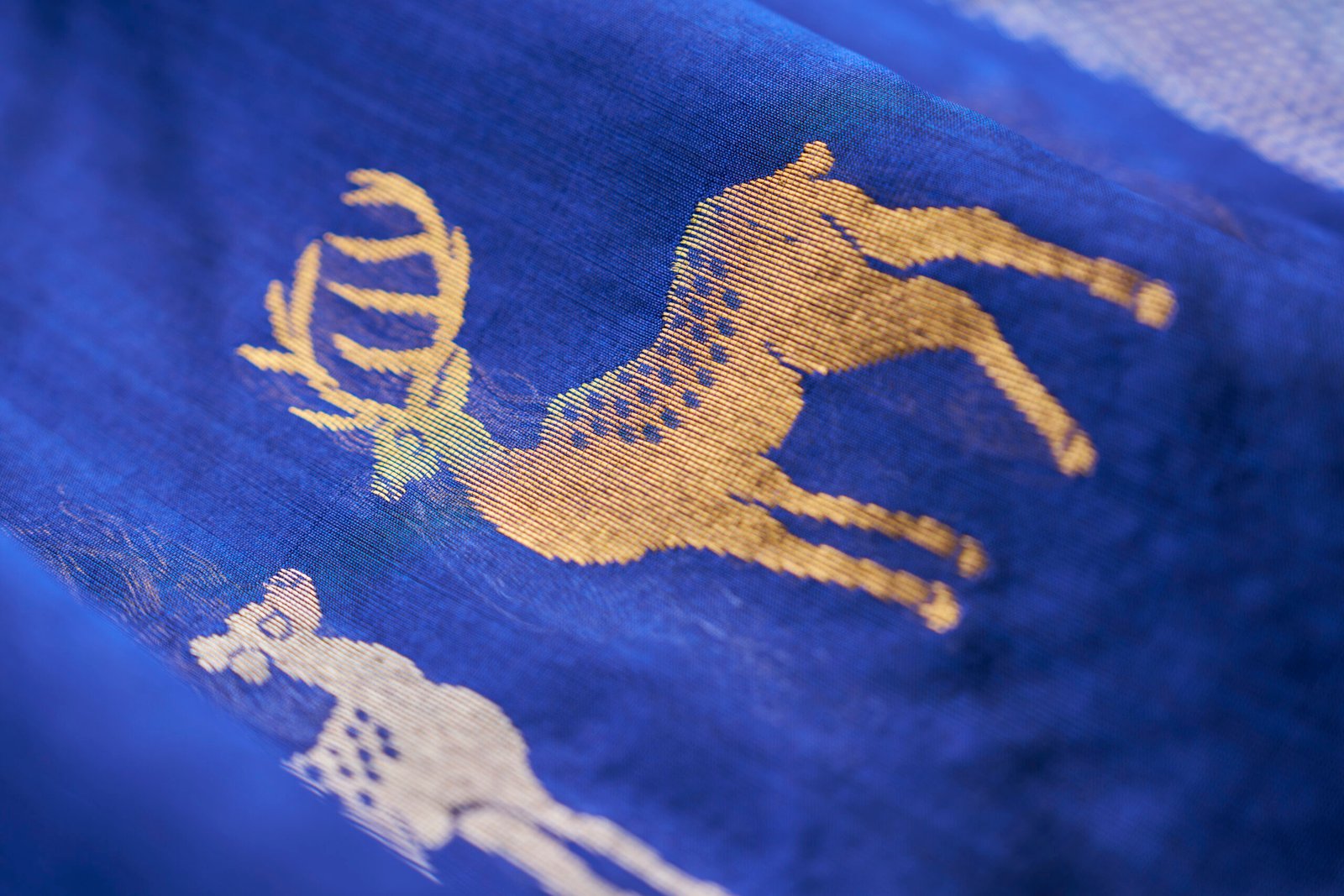 Handloom Pure Chanderi Deer Motif - Image 6