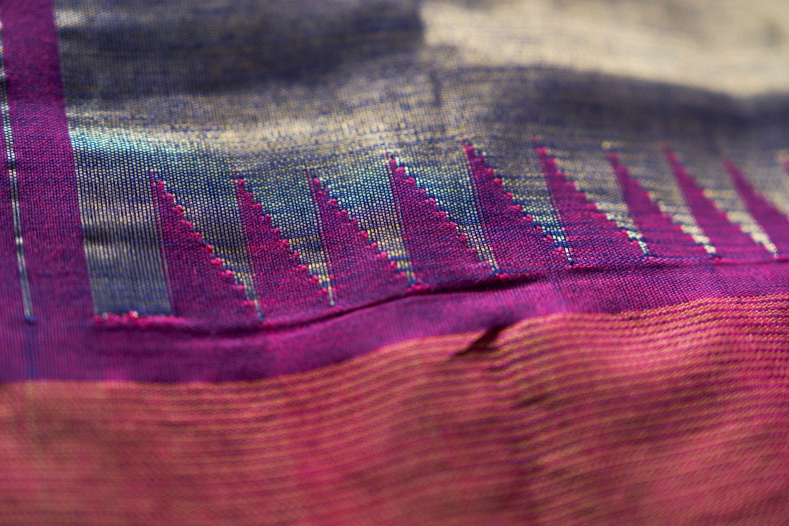 Jamuni Purple Cotton Handloom Paithani - Image 4