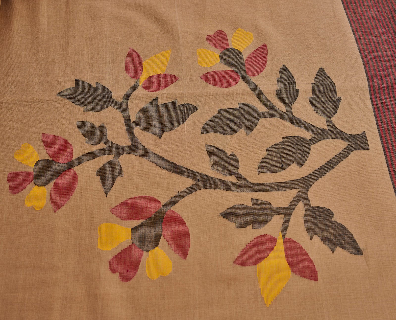 Chikuf Flower Cotton Handloom Jamdani - Image 3