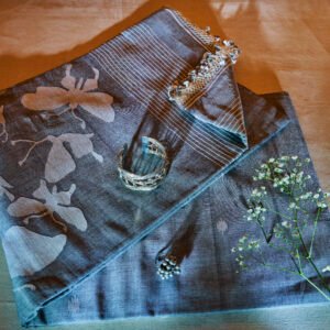 Indigo Grey Handloom Cotton Jamdani