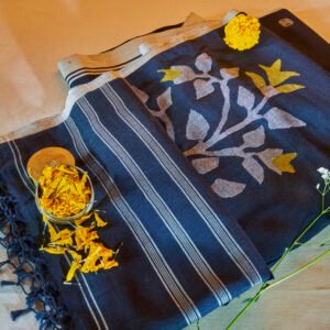 Cotton Handloom Black Jamdani