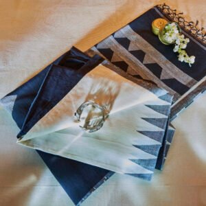 Black White Cotton Handloom Jamdani